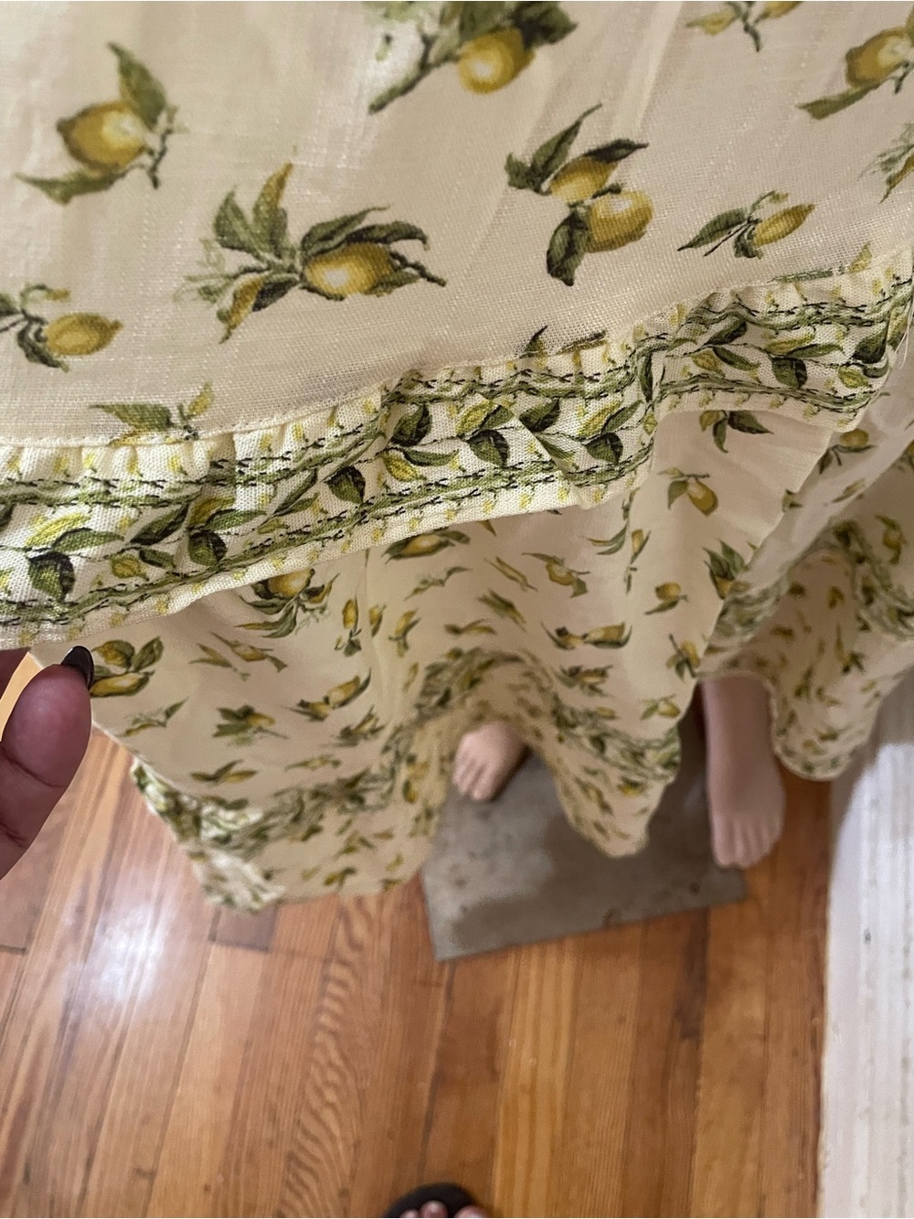 Max Studio Cream Midi Skirt with Green Floral Print - Picture 7 of 13